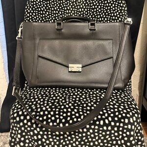 Tory Burch Black Leather Tote/Laptop Bag